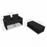 3-tlg. Garten-Lounge-Set Bravissima mit Auflagen Poly Rattan Schwarz