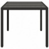 Gartentisch mit Glasplatte Schwarz 150x90x75 cm Poly Rattan