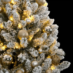Künstlicher Weihnachtsbaum Klappbar 300 LEDs & Kugeln 180 cm