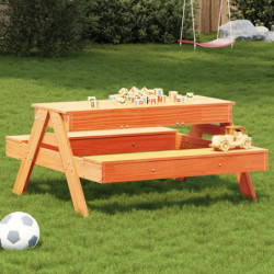 Picknicktisch mit Sandkasten für Kinder Wachsbraun Kiefernholz