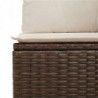 Gartensofa mit Kissen 2-Sitzer Braun Poly Rattan