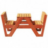 Picknicktisch für Kinder Wachsbraun 88x122x58 cm Massivholz