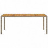 Gartentisch mit Akazienholz-Platte Grau 190x90x75cm Poly Rattan