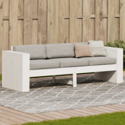 Gartensofa 3-Sitzer Weiß 189x60x62 cm Massivholz Kiefer