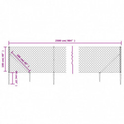 Maschendrahtzaun mit Bodenhülsen Grün 1x25 m