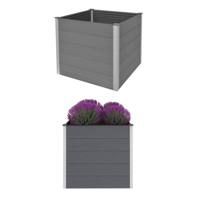 Garten-Hochbeet Tenea WPC 100x100x91 cm Grau