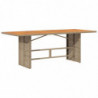 Gartentisch mit Akazienholz-Platte 190x80x74 cm Poly Rattan