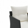 Gartensofa 2-Sitzer mit Hockern Schwarz Poly Rattan