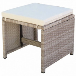 5-tlg. Garten-Essgruppe Jamell mit Auflagen Poly Rattan Beige