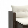 Gartensofa 2-Sitzer mit Hockern Braun Poly Rattan