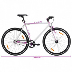 Fahrrad mit Festem Gang Weiß und Schwarz 700c 51 cm