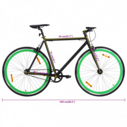 Fahrrad mit Festem Gang Schwarz und Grün 700c 51 cm