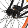Fahrrad mit Festem Gang Schwarz und Orange 700c 51 cm