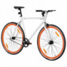 Fahrrad mit Festem Gang Weiß und Orange 700c 51 cm