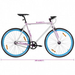 Fahrrad mit Festem Gang Weiß und Blau 700c 51 cm
