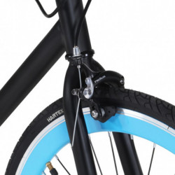 Fahrrad mit Festem Gang Schwarz und Blau 700c 51 cm