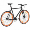 Fahrrad mit Festem Gang Schwarz und Orange 700c 59 cm