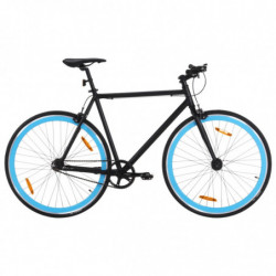 Fahrrad mit Festem Gang Schwarz und Blau 700c 59 cm