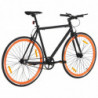 Fahrrad mit Festem Gang Schwarz und Orange 700c 55 cm