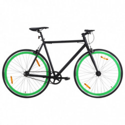 Fahrrad mit Festem Gang Schwarz und Grün 700c 55 cm