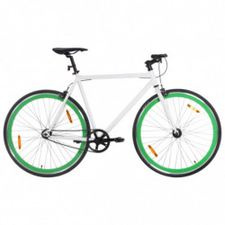Fahrrad mit Festem Gang Weiß und Grün 700c 59 cm