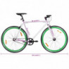 Fahrrad mit Festem Gang Weiß und Grün 700c 59 cm