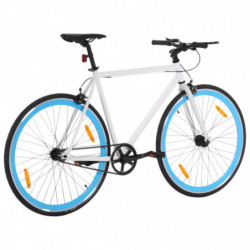 Fahrrad mit Festem Gang Weiß und Blau 700c 55 cm