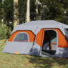 Campingzelt 9 Personen Grau Verdunkelungsstoff Wasserfest
