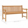 Gartenbank 150 cm Massivholz Teak