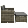 3-tlg. Garten-Lounge-Set Brooke mit Auflagen Poly Rattan Grau