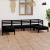 6-tlg. Garten-Lounge-Set Maite Schwarz Massivholz Kiefer