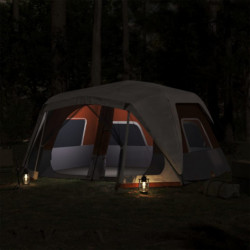Campingzelt Hellgrau und Orange Verdunkelungsstoff LED