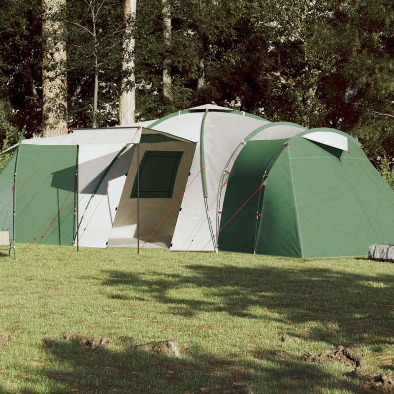 Campingzelt 12 Personen Grün Verdunkelungsstoff Wasserfest