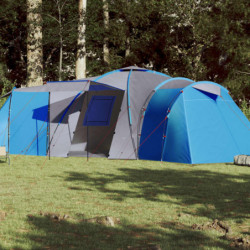 Campingzelt 12 Personen Blau Verdunkelungsstoff Wasserfest