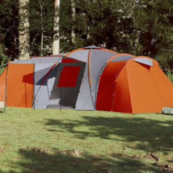 Campingzelt 12 Personen Grau Verdunkelungsstoff Wasserfest