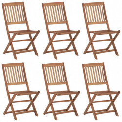 Klappbare Gartenstühle 6 Stk. mit Kissen Massivholz Akazie