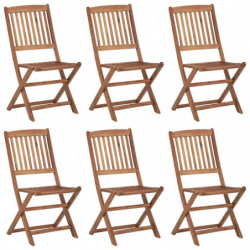 Klappbare Gartenstühle 6 Stk. mit Kissen Massivholz Akazie