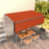 Markise Manuell Einziehbar mit Rollo 5x3 m Orange & Braun