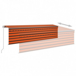 Markise Manuell Einziehbar mit Rollo 5x3 m Orange & Braun