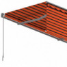 Markise Manuell Einziehbar mit Rollo 5x3 m Orange & Braun