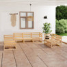 7-tlg. Garten-Lounge-Set Midori Massivholz Kiefer