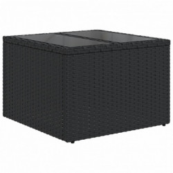 7-tlg. Garten-Sofagarnitur mit Kissen Schwarz Poly Rattan