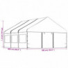 Pavillon mit Dach Weiß 6,69x5,88x3,75 m Polyethylen