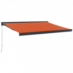 Markise Einziehbar Orange und Braun 3,5x2,5 m Stoff & Aluminium