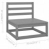 8-tlg. Garten-Lounge-Set Pherenike Grau Kiefer Massivholz