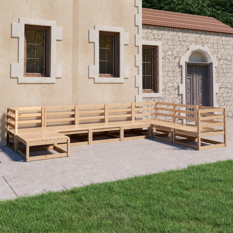 8-tlg. Garten-Lounge-Set Phil Massivholz Kiefer