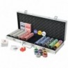 Poker Set mit 500 Laserchips Aluminium