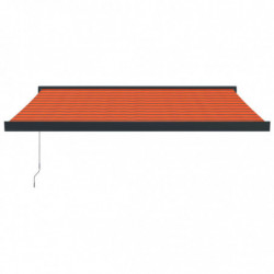 Markise Einziehbar Orange und Braun 3x2,5 m Stoff und Aluminium