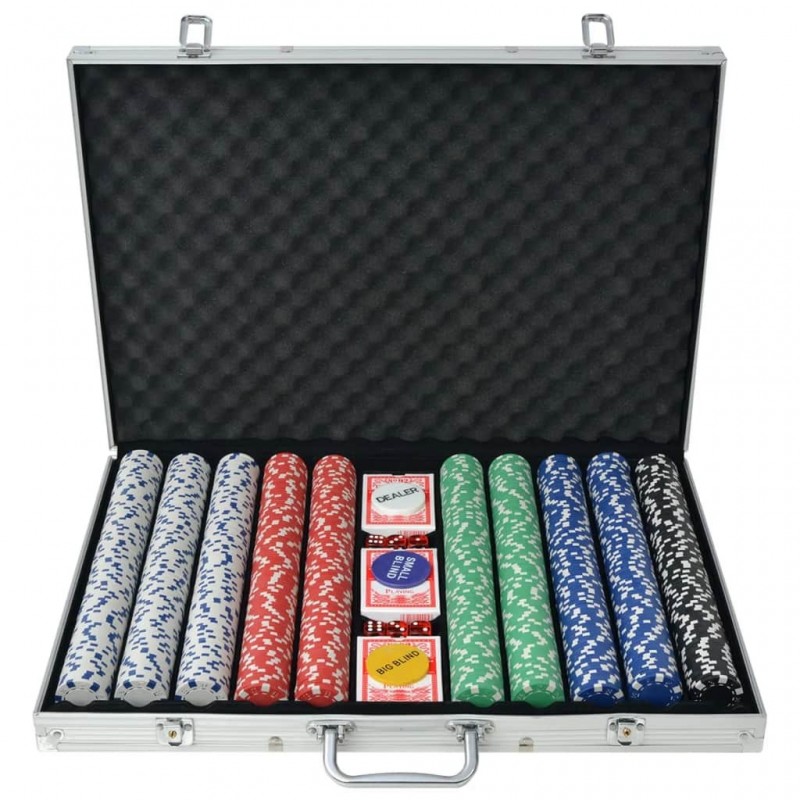 Poker Set mit 1.000 Chips Aluminium