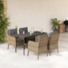 5-tlg. Garten-Essgruppe mit Kissen Beige Poly Rattan